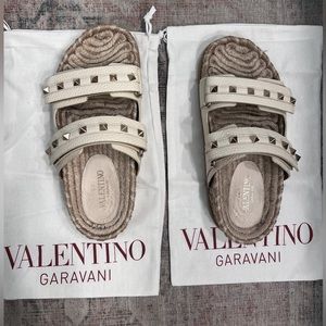 Valentino Rockstud Grainy Leather Sandal